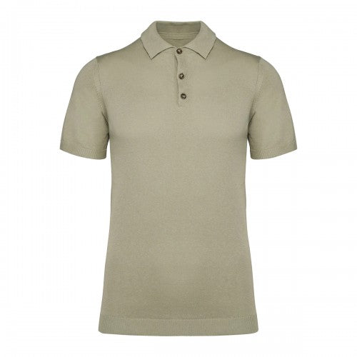 Ivory - Front - Spasso Mens Knitted Polo Shirt