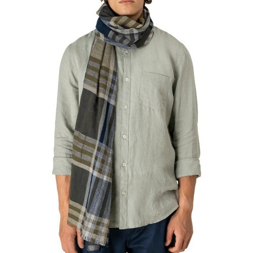 Front - Spasso Unisex Adult Large Check Scarf
