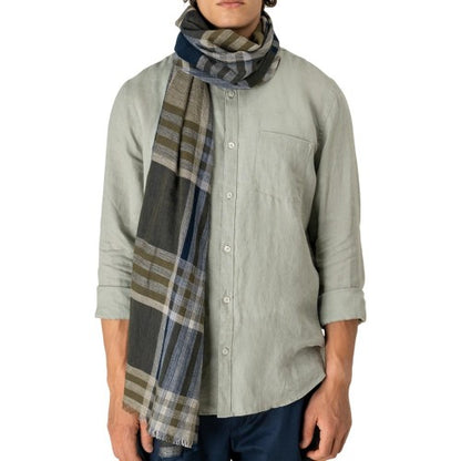 Front - Spasso Unisex Adult Large Check Scarf