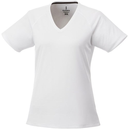Front - Elevate Womens/Ladies Amery Short Sleeve Cool Fit V-Neck T Shirt