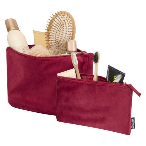 Front - Floso Swift Velvet Recycled Toiletry Bag (Pack of 2)