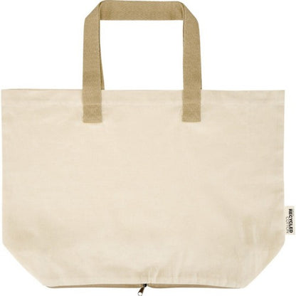 Front - Floso Sierra Recycled Cotton Foldable 7L Tote Bag