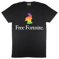 Front - Free Fortnite Womens/Ladies Rainbow Llama Boyfriend T-Shirt
