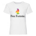 Front - Free Fortnite Girls Rainbow Llama T-Shirt