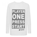 Front - Playstation Girls Player One Press Start Long-Sleeved T-Shirt