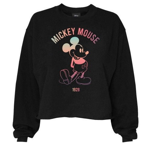 Front - Disney Womens/Ladies 1928 Mickey Mouse Cropped Sweatshirt