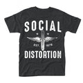 Front - Social Distortion Unisex Adult Winged Wheel T-Shirt