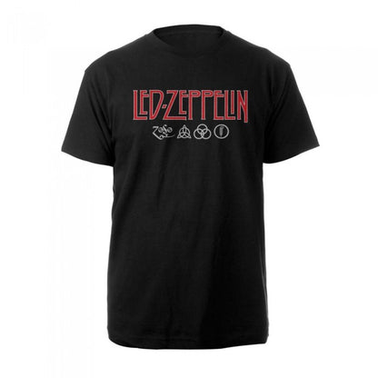 Front - Led Zeppelin Unisex Adult Symbols Logo T-Shirt