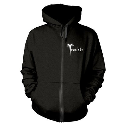 Front - Trouble Unisex Adult The Skull Full Zip Hoodie