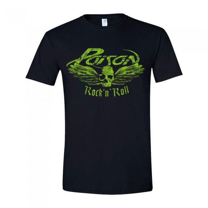 Front - Poison Unisex Adult Flying Skull T-Shirt