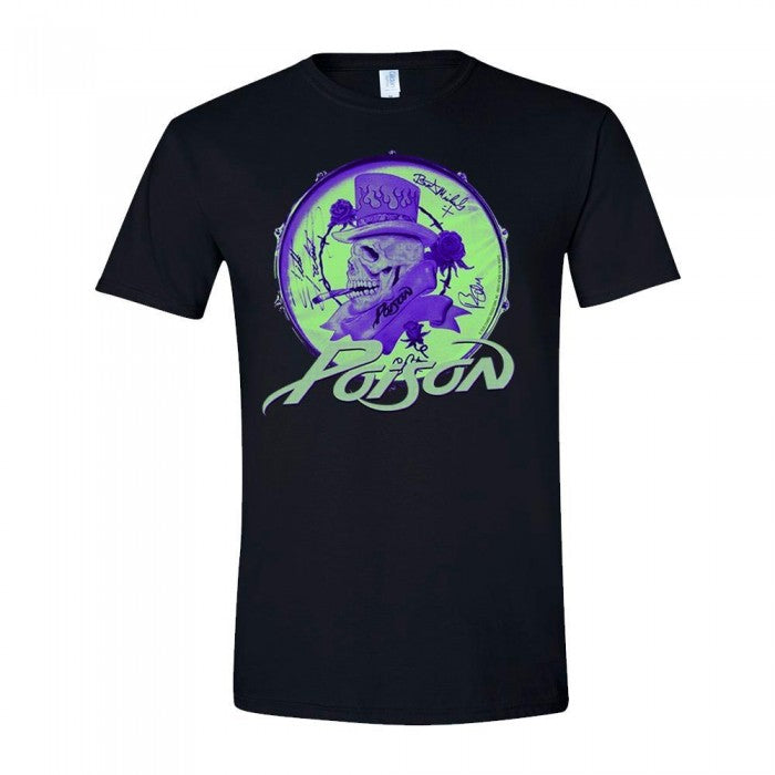 Front - Poison Unisex Adult Smoking Skull T-Shirt