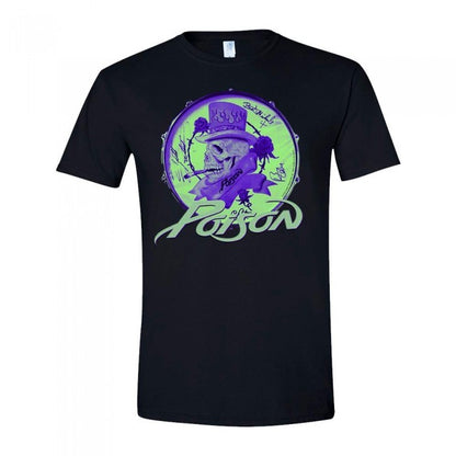 Front - Poison Unisex Adult Smoking Skull T-Shirt