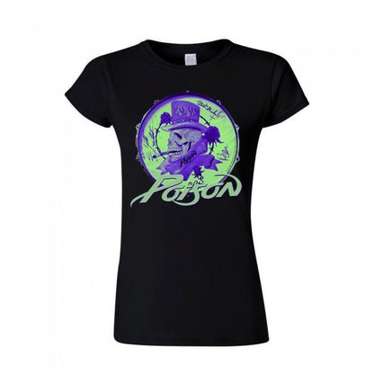 Front - Poison Womens/Ladies Smoking Skull T-Shirt