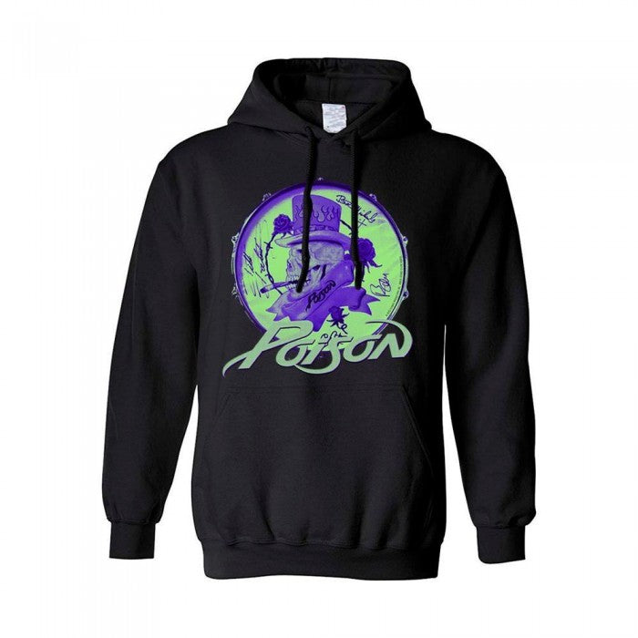 Front - Poison Unisex Adult Smoking Skull Hoodie