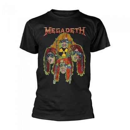 Front - Megadeth Unisex Adult Nuclear Glow Heads T-Shirt