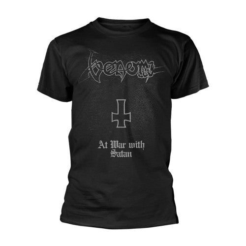Front - Venom Unisex Adult At War With Satan T-Shirt
