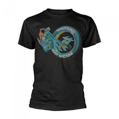 Front - Hawkwind Unisex Adult Silver Machine T-Shirt