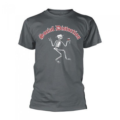 Front - Social Distortion Unisex Adult Skelly Logo T-Shirt