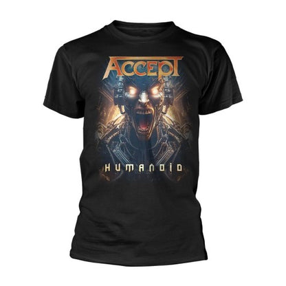 Front - Accept Unisex Adult Humanoid T-Shirt