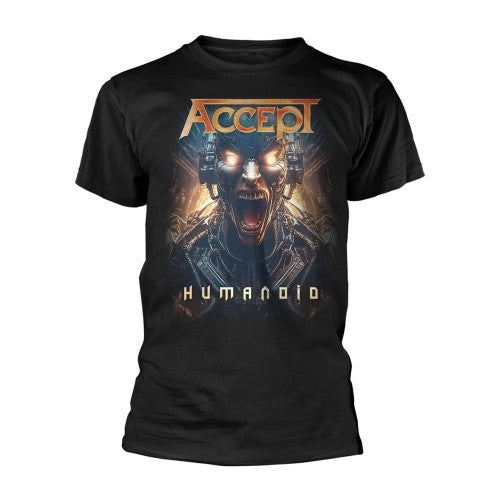 Front - Accept Unisex Adult Humanoid T-Shirt