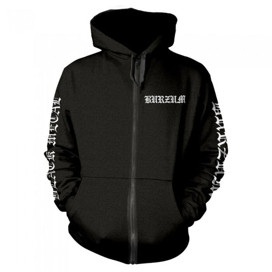 Front - Burzum Unisex Adult Black Metal Full Zip Hoodie