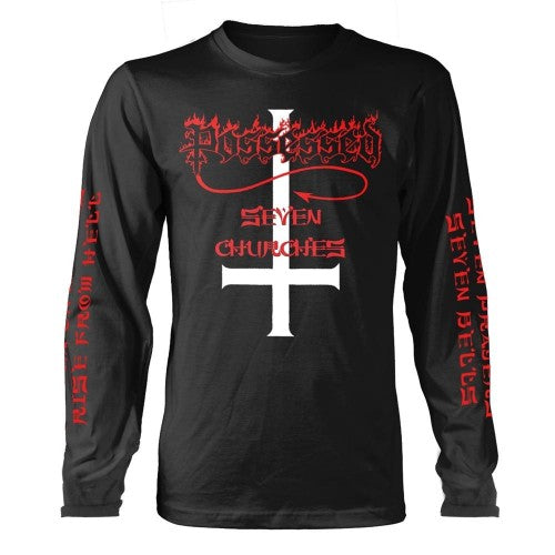 Front - Possessed Unisex Adult Seven Churches Long-Sleeved T-Shirt