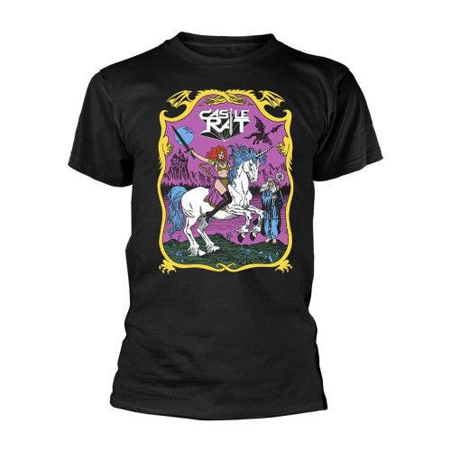 Front - Castle Rat Unisex Adult Unicorn Rider T-Shirt