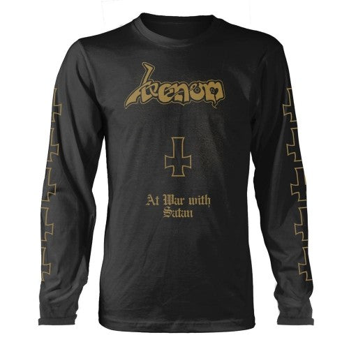 Front - Venom Unisex Adult At War With Satan Long-Sleeved T-Shirt