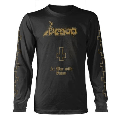Front - Venom Unisex Adult At War With Satan Long-Sleeved T-Shirt
