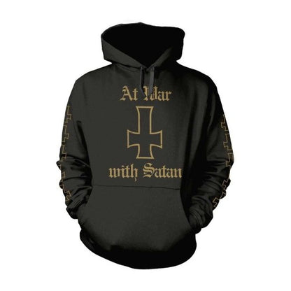 Front - Venom Unisex Adult At War With Satan Hoodie