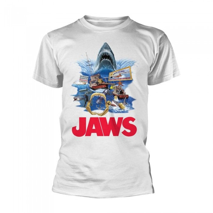 Front - Jaws Unisex Adult Retro Cotton T-Shirt
