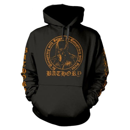 Front - Bathory Unisex Adult In Conspiracy With Satan Hoodie