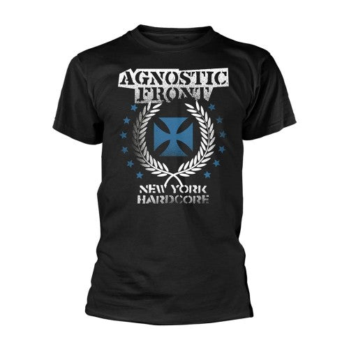 Front - Agnostic Front Unisex Adult Blue Iron Cross T-Shirt