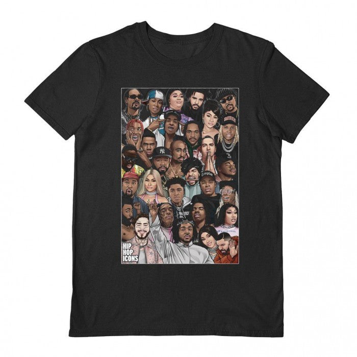 Front - Pyramid International Unisex Adult Hip Hop Icons T-Shirt
