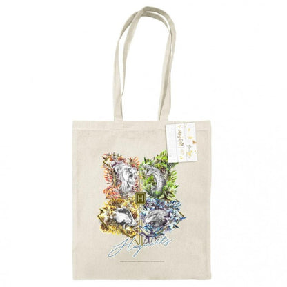Front - Harry Potter Hogwarts Crest Tote Bag