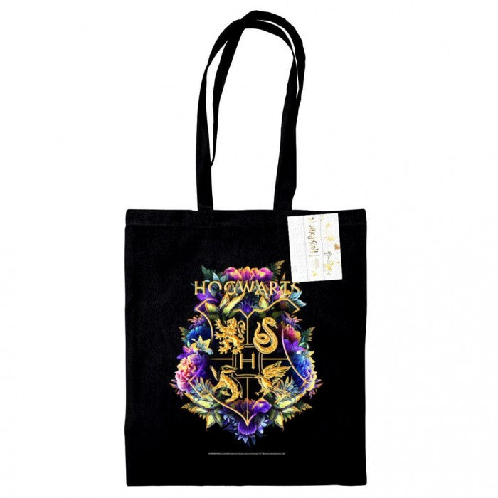 Front - Harry Potter Hogwarts Crest Watercolour Tote Bag