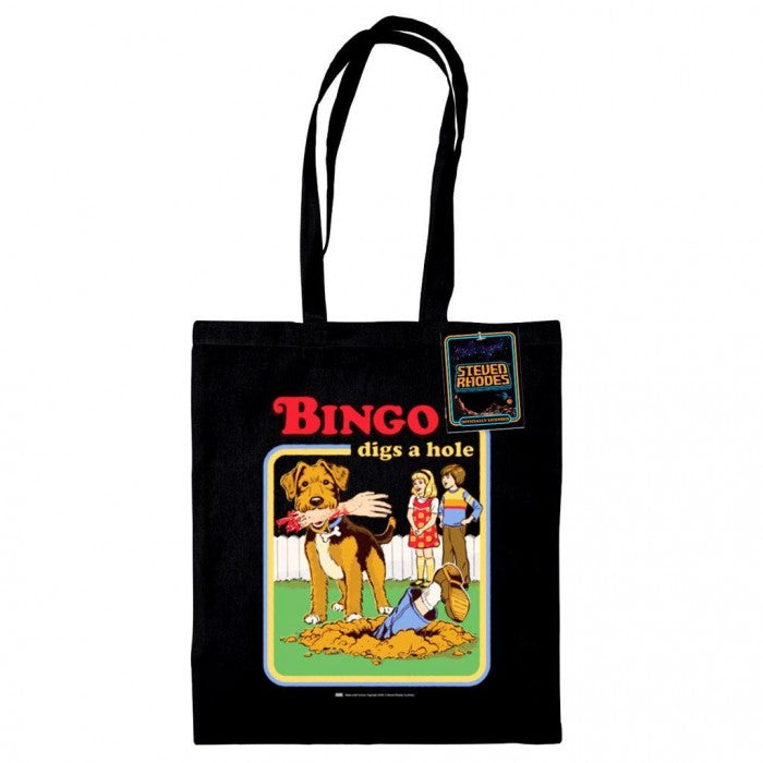 Front - Steven Rhodes Bingo Digs A Hole Tote Bag