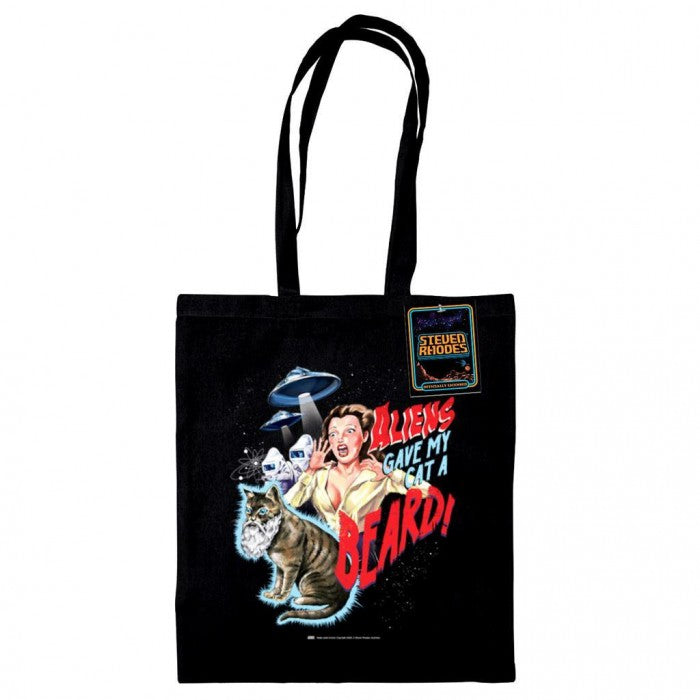 Front - Steven Rhodes Aliens Gave My Cat A Beard Tote Bag