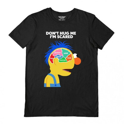 Front - Don´t Hug Me I´m Scared Unisex Adult Yellow Guy Brain T-Shirt