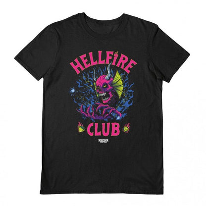 Front - Stranger Things Unisex Adult Hellfire Club Neonchills T-Shirt