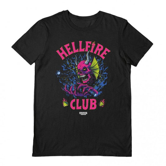 Front - Stranger Things Unisex Adult Hellfire Club Neonchills T-Shirt