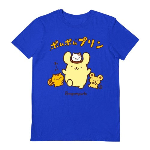 Front - Sanrio Unisex Adult 4 Friends Pompompurin T-Shirt