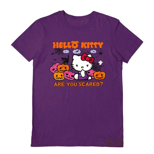 Front - Sanrio Unisex Adult Are You Scared Hello Kitty T-Shirt