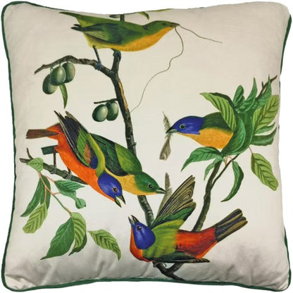Front - John James Audubon Painted Finch Filled Cushion