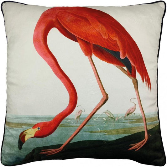 Front - John James Audubon American Flamingo Filled Cushion