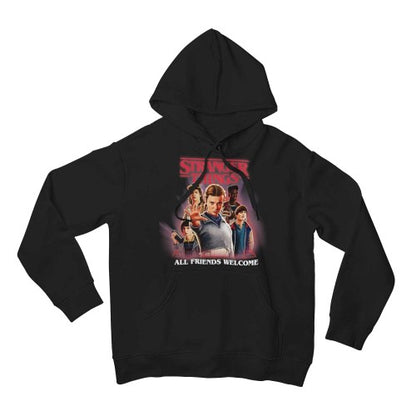 Front - Stranger Things 5 Unisex Adult All Friends Welcome Hoodie