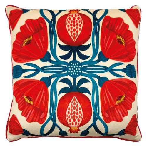 Front - Nina Pace Elle Pomegranate Floral Filled Cushion