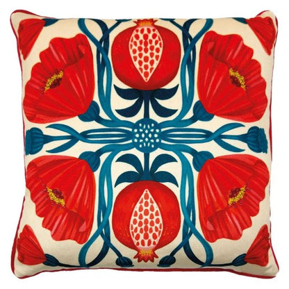 Front - Nina Pace Elle Pomegranate Floral Filled Cushion