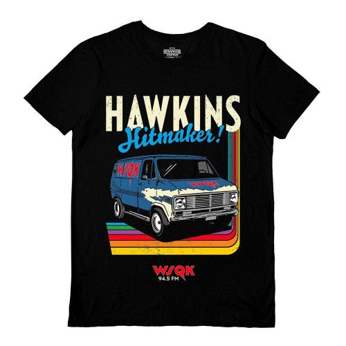 Front - Stranger Things 5 Unisex Adult Hawkins Hitmakers T-Shirt