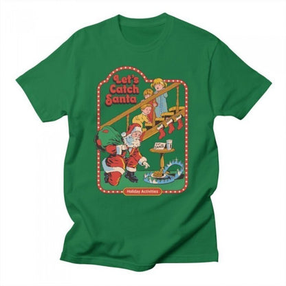 Front - Steven Rhodes Unisex Adult Lets Catch Santa T-Shirt